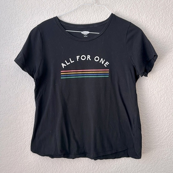 ❤️ OLD NAVY Black Everywhere Graphic T-shirt Size L ❤️ - Picture 1 of 9